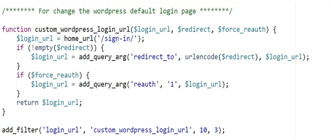 Default login page