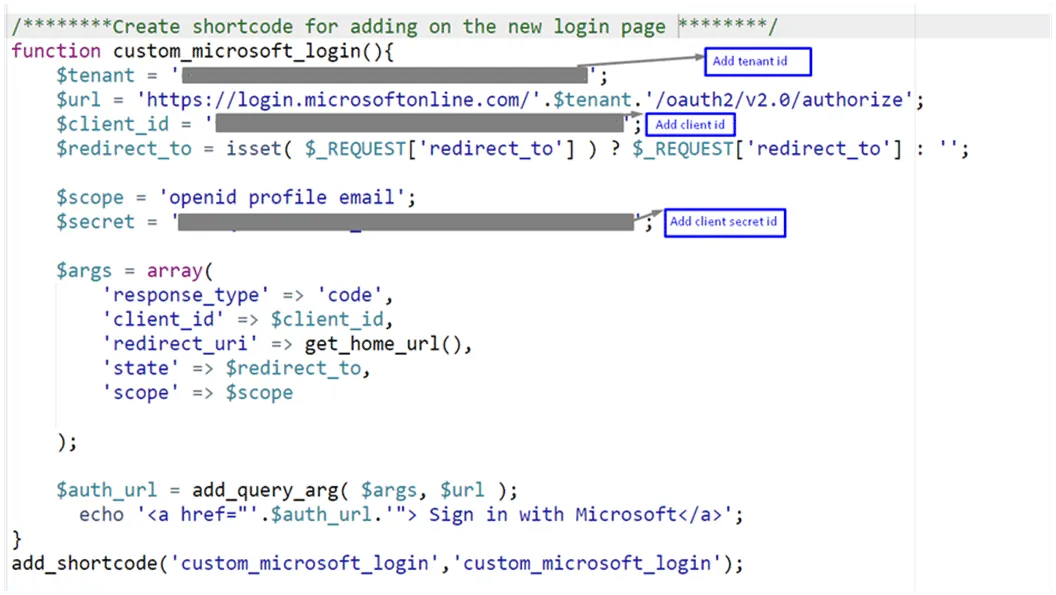 New login page