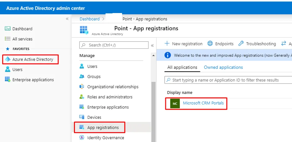 Azure active directory admin center