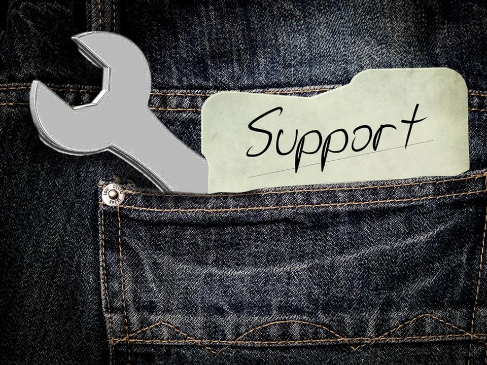 Wrench and a Support note in a back pocket