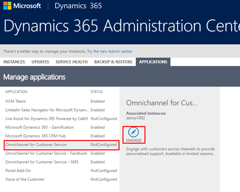 Dynamics 365 Administration Center