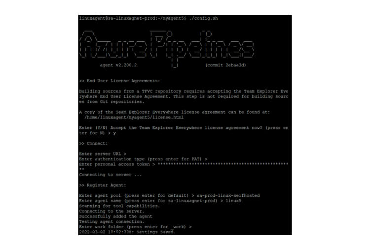 Start configuring the giving below command